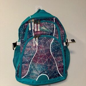 High Sierra Swerve Laptop Backpack, Sequin Facets/Bluebird/White, One Size